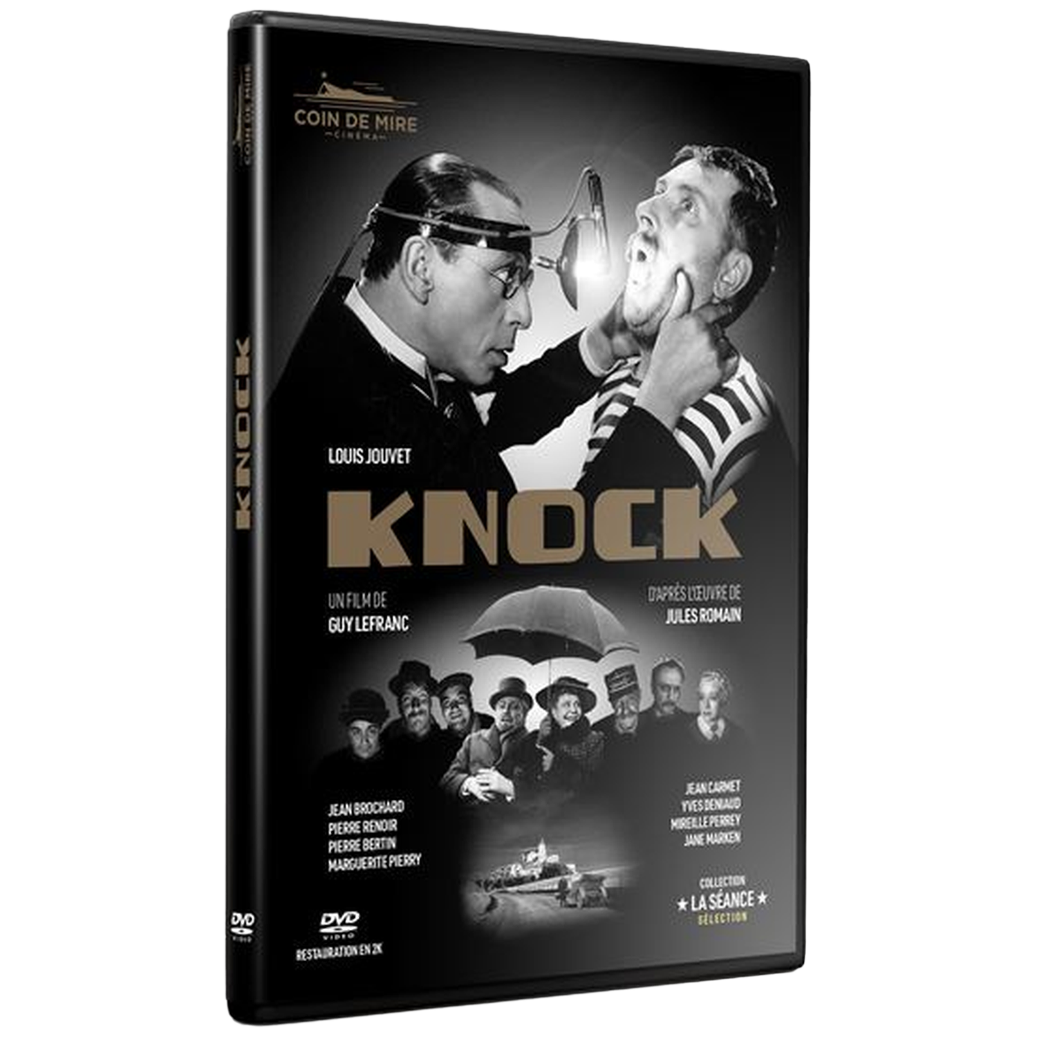 DVD-hoes: Twee mannen, de een onderzoekt de mond van de ander met een lamp.