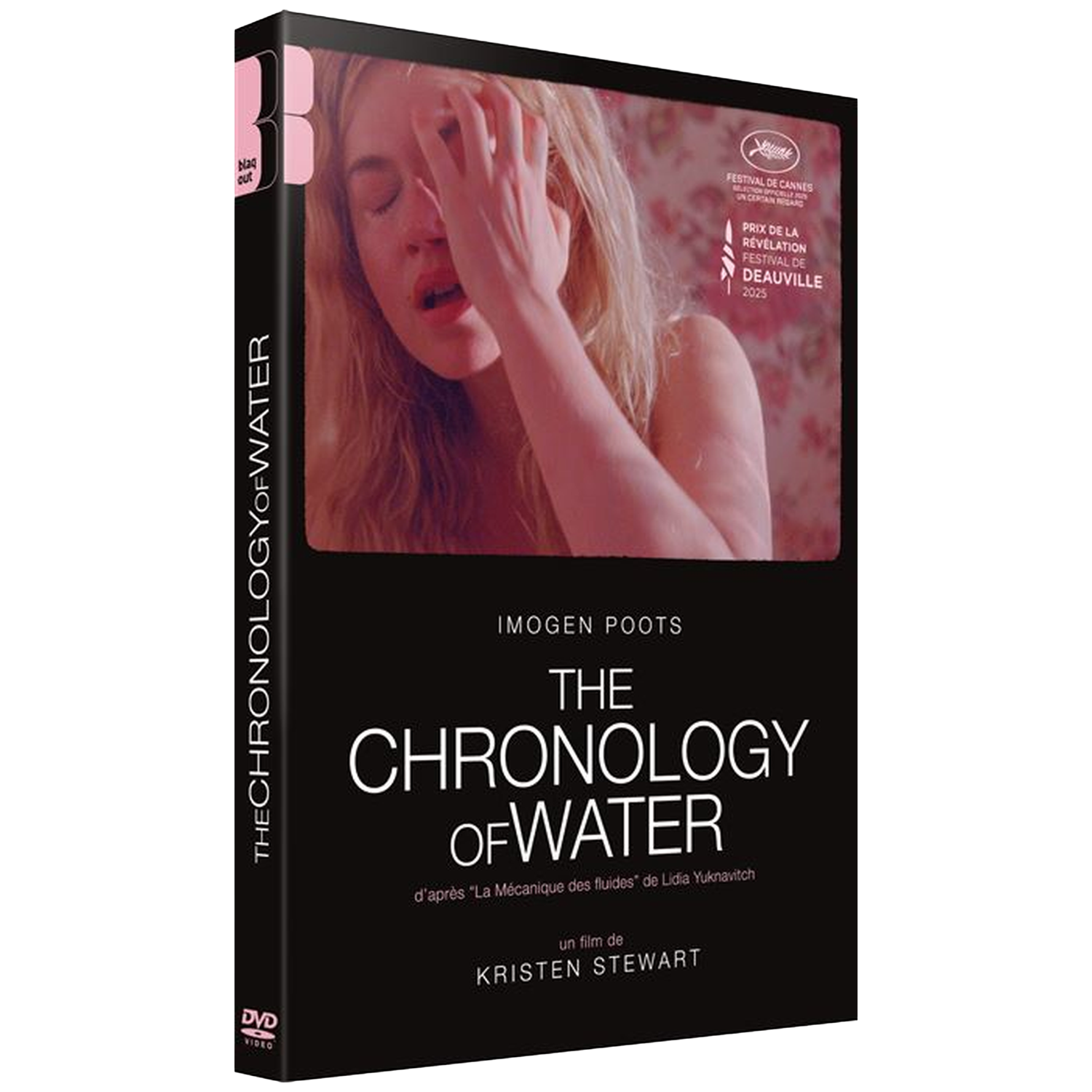 Couverture DVD : Femme main sur le visage, film « The Chronology of Water ».