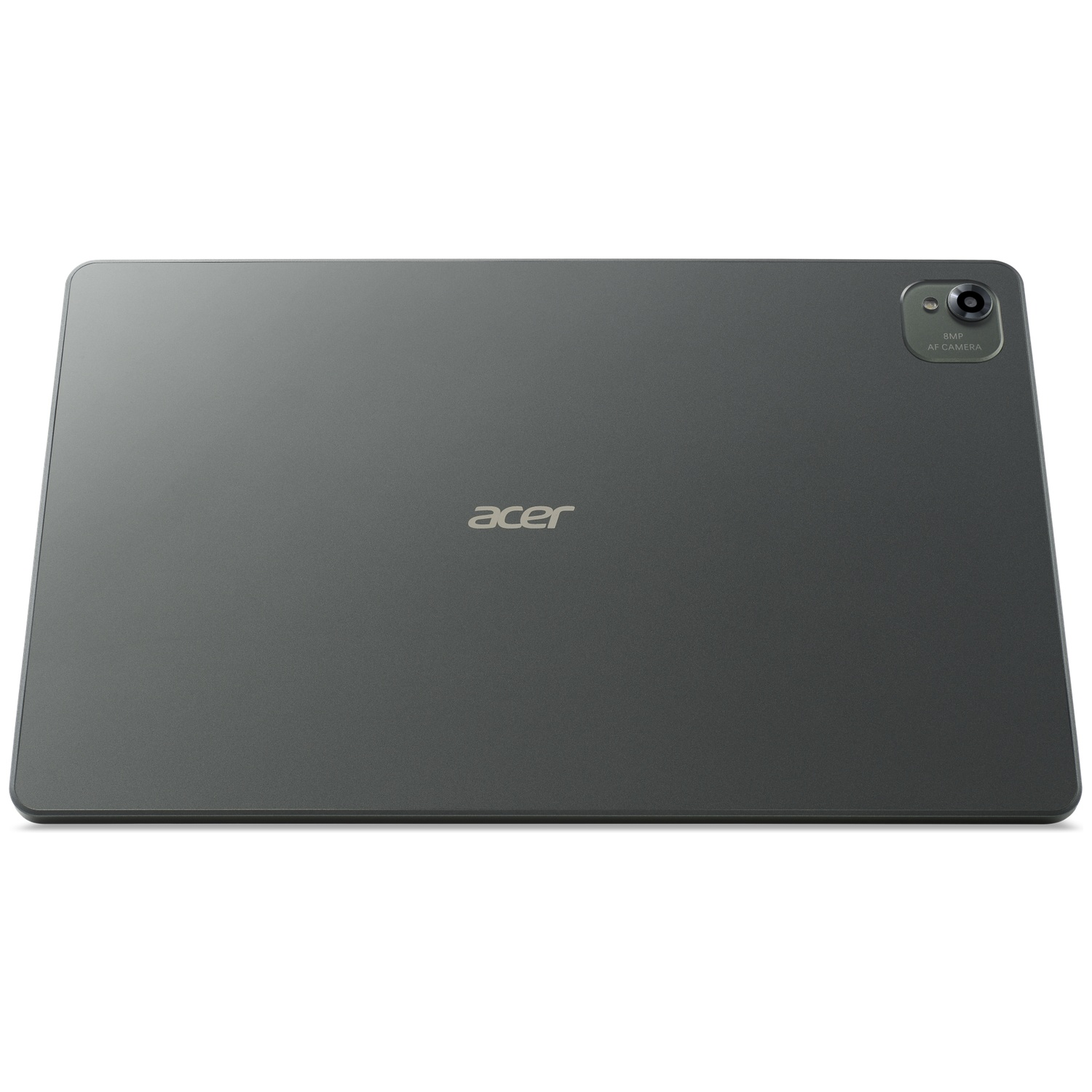 Achterkant van een donkere Acer tablet met 8MP camera.