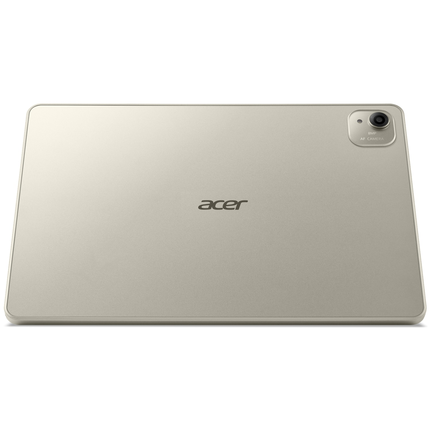 Achterkant van een gouden Acer tablet met 8MP camera.