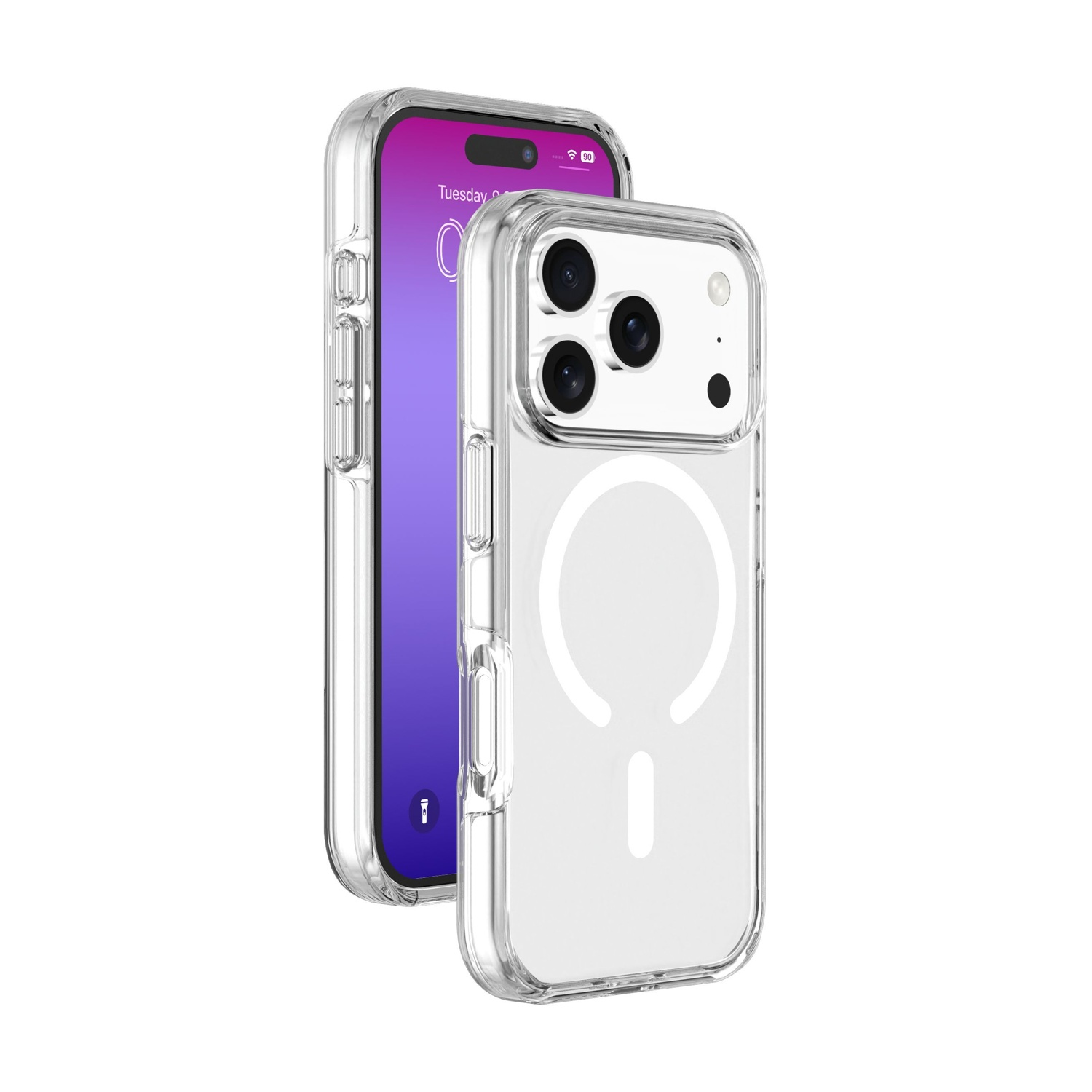 Una cover trasparente per telefono con un iPhone.