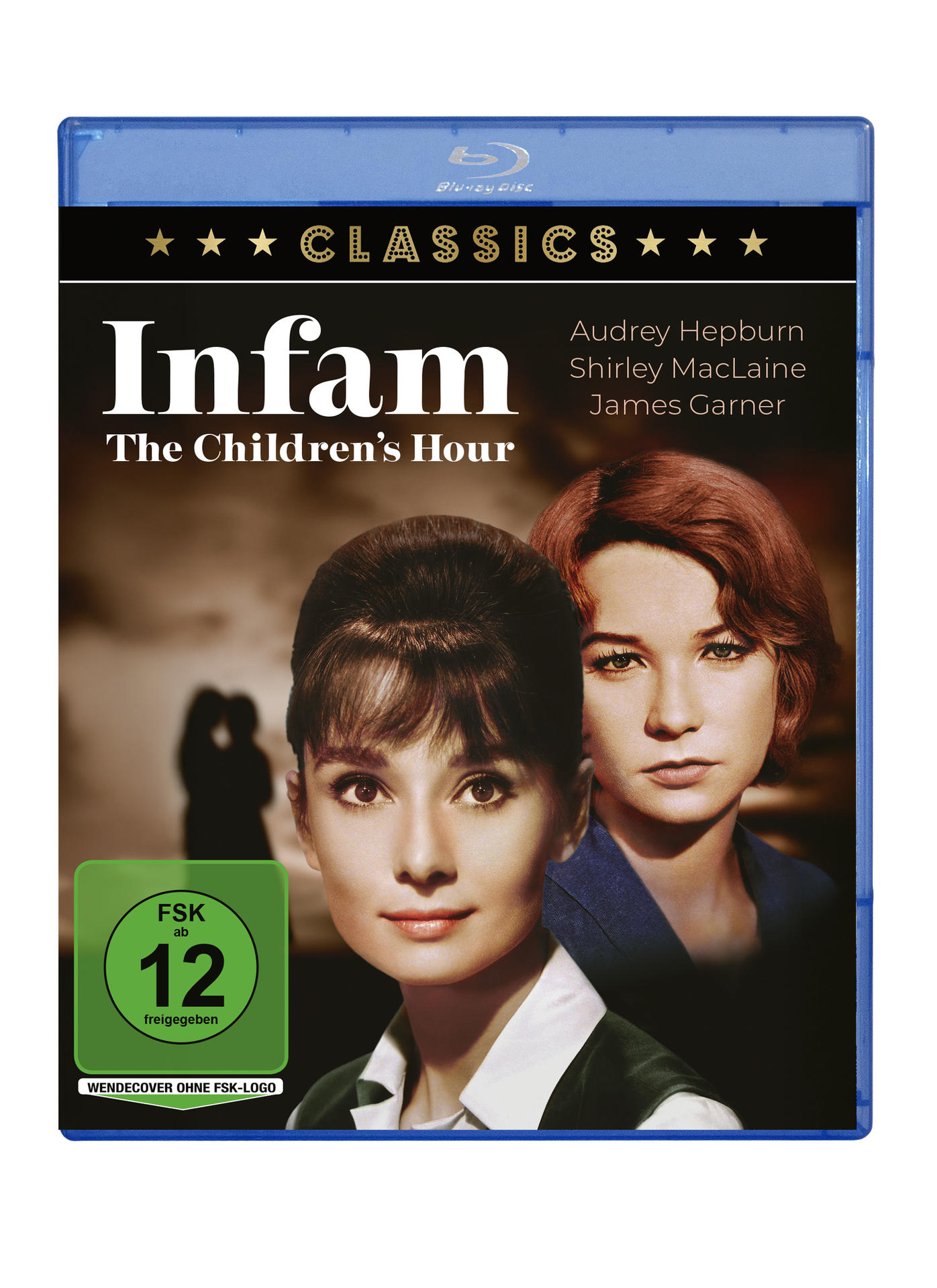 Blu-ray Hülle von 'Infam - The Children's Hour' mit Audrey Hepburn und Shirley MacLaine.