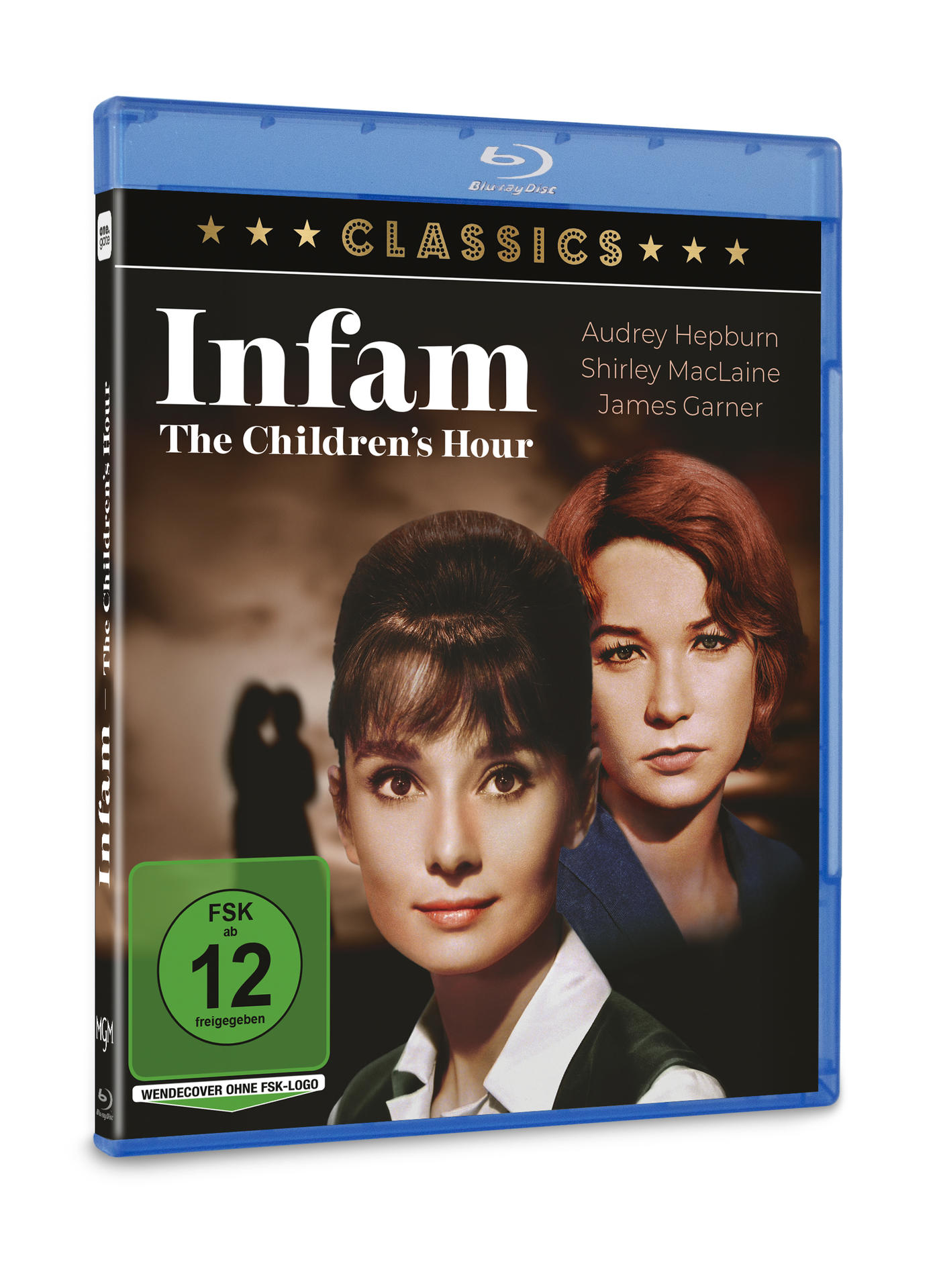 Blu-ray Hülle von 'Infam' (The Children's Hour) mit Audrey Hepburn und Shirley MacLaine.