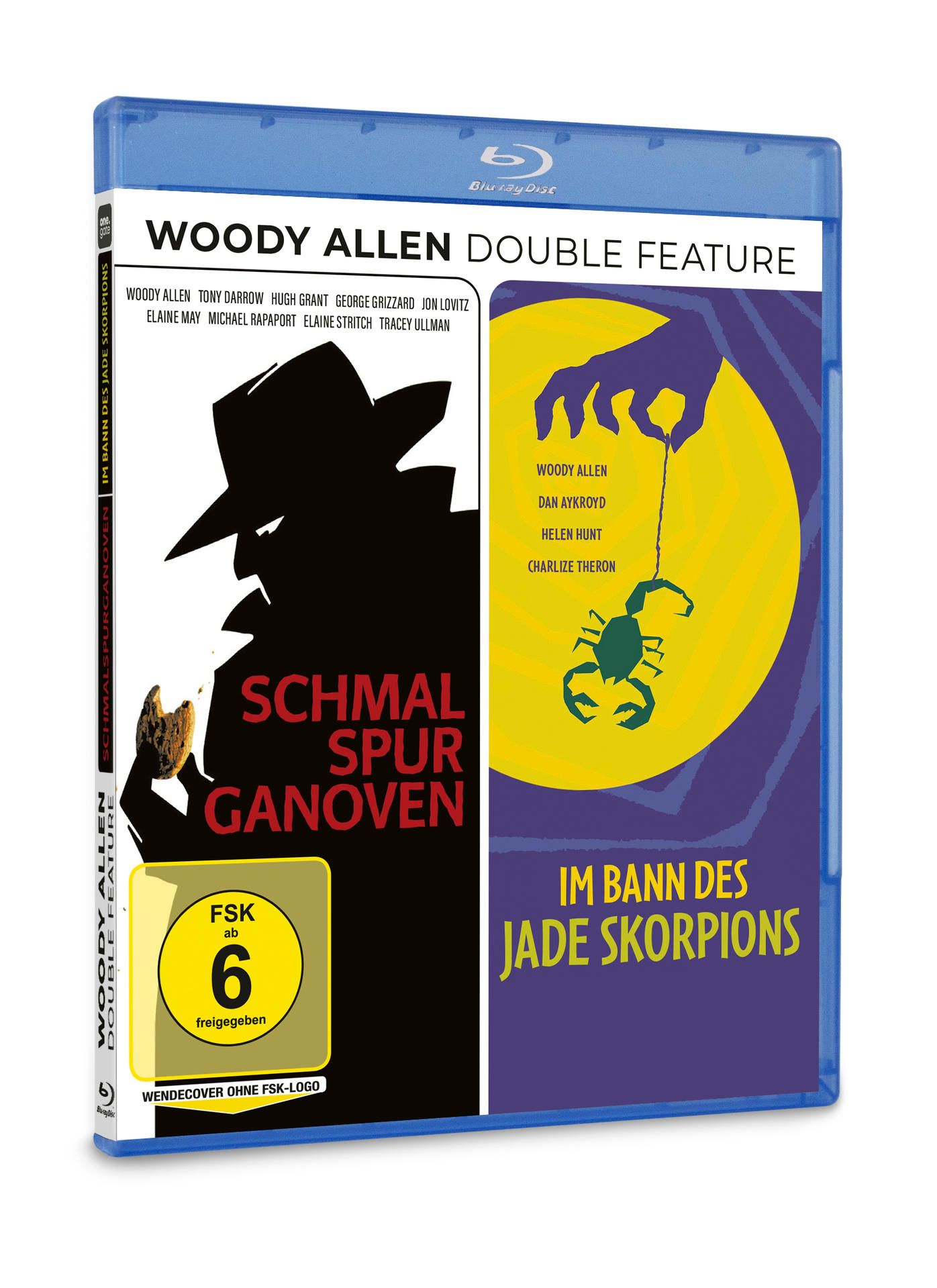 Blu-ray-Hülle mit Woody Allen Double Feature und Jade Skorpions-Motiv.