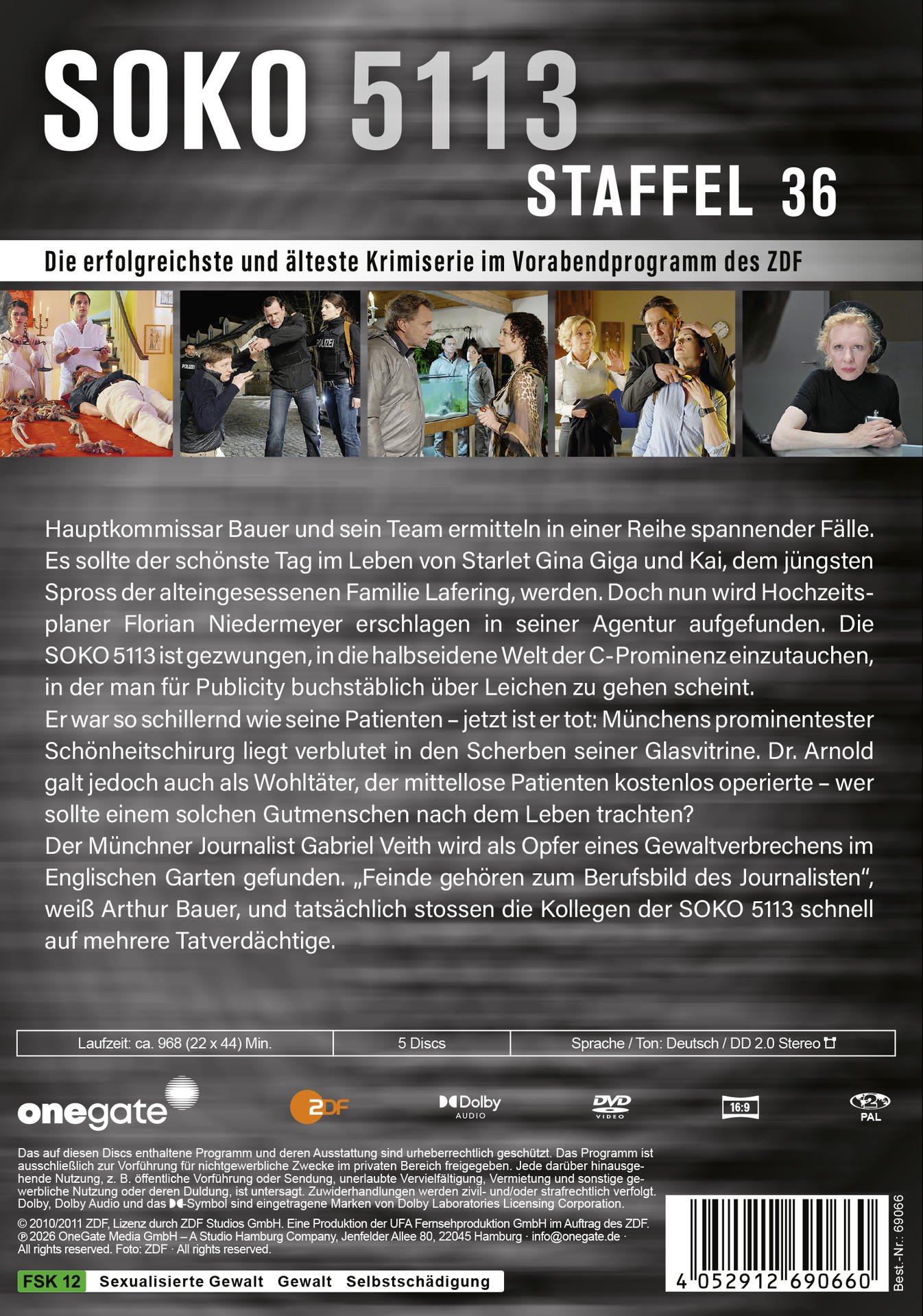 Soko 5113 Staffel 36: Krimiserie mit Schauspielern, Skeletten und Polizisten.