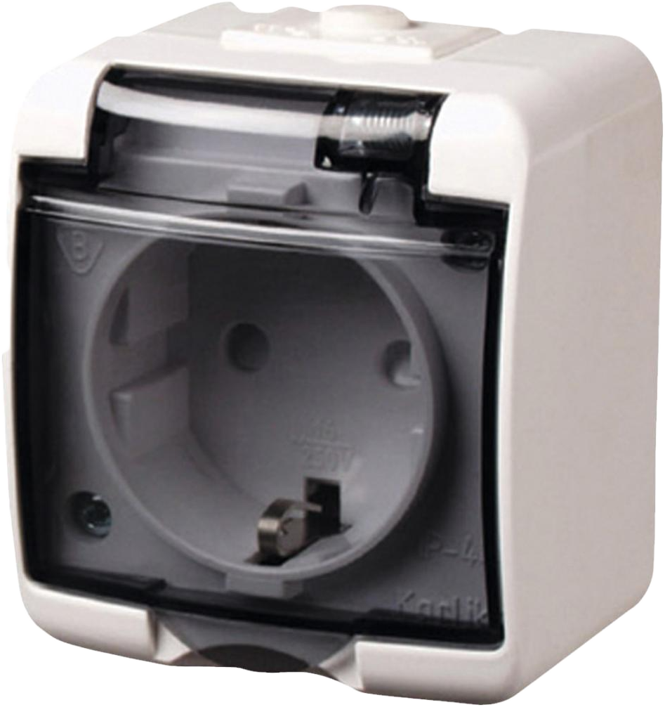 GAO Földelt aljzat, kültéri IP44 kivitel, 230V fehér-füst (22111)