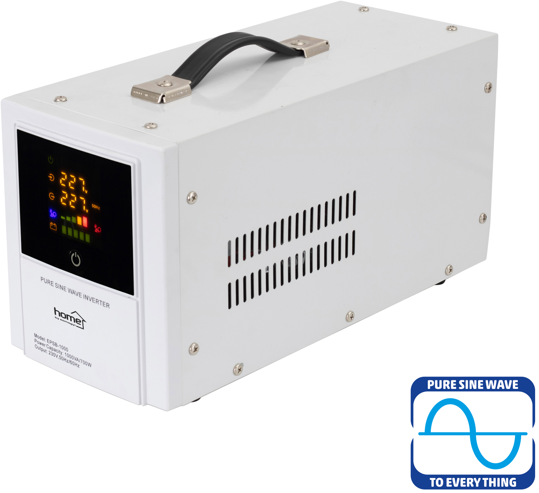 HOME Szünetmentes táp- és feszültségstabilizátor, 700W, 1000VA, 140-275V hálózati feszültséghez(UPS 1000)