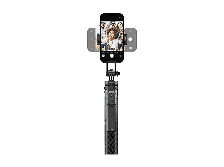 Celly CLICKFLASHPOD – Asta Selfie Bluetooth Con Flash Integrato, Attacco Regolabile E Ripiegabile (8 Cm), Estensione 60 Cm, Compatibile Con Smartphone Fino A 6,5"