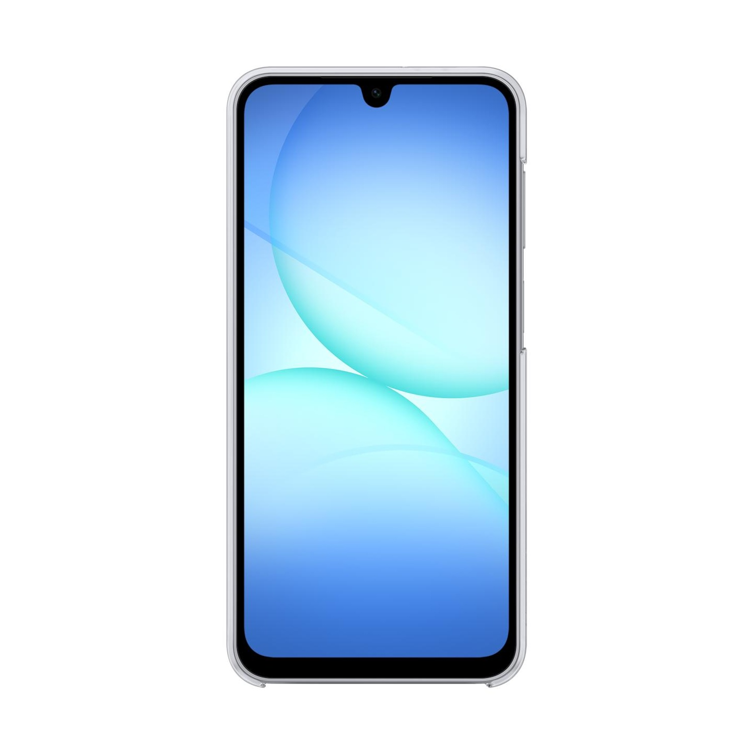 Uno smartphone con sfondo blu e azzurro. Lo schermo è acceso.