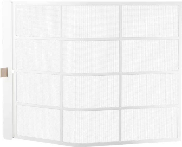 Ein weißer Filter mit 12 Gittern und feiner schwarzer Masche.