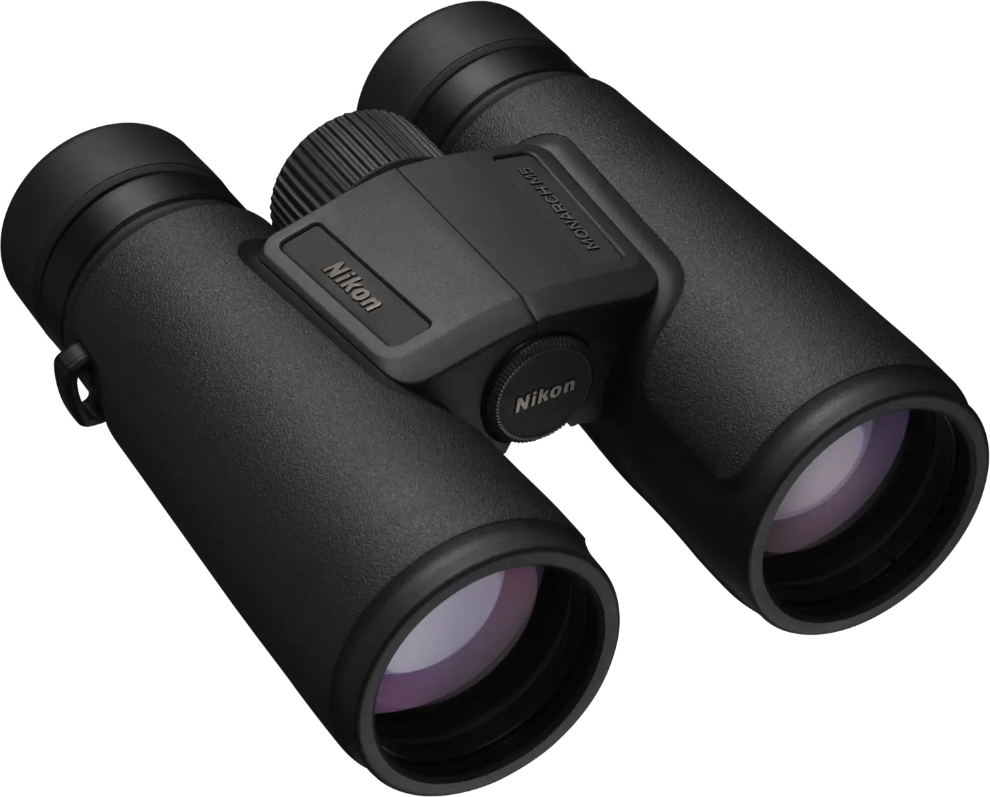 Schwarze Nikon Fernglas mit Fokusrad und Objektivlinsen.