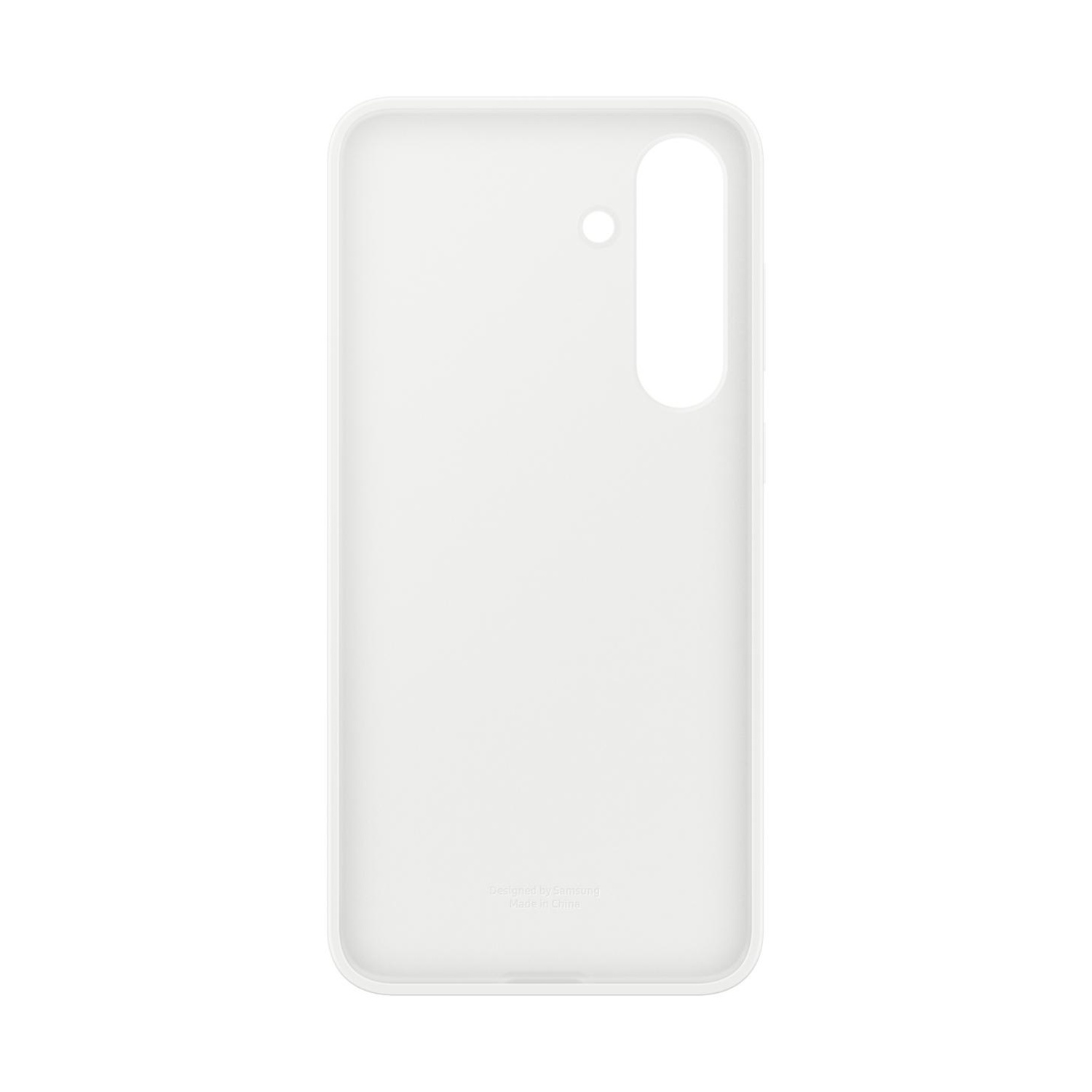Custodia bianca per telefono con ritagli per fotocamera e altoparlante.