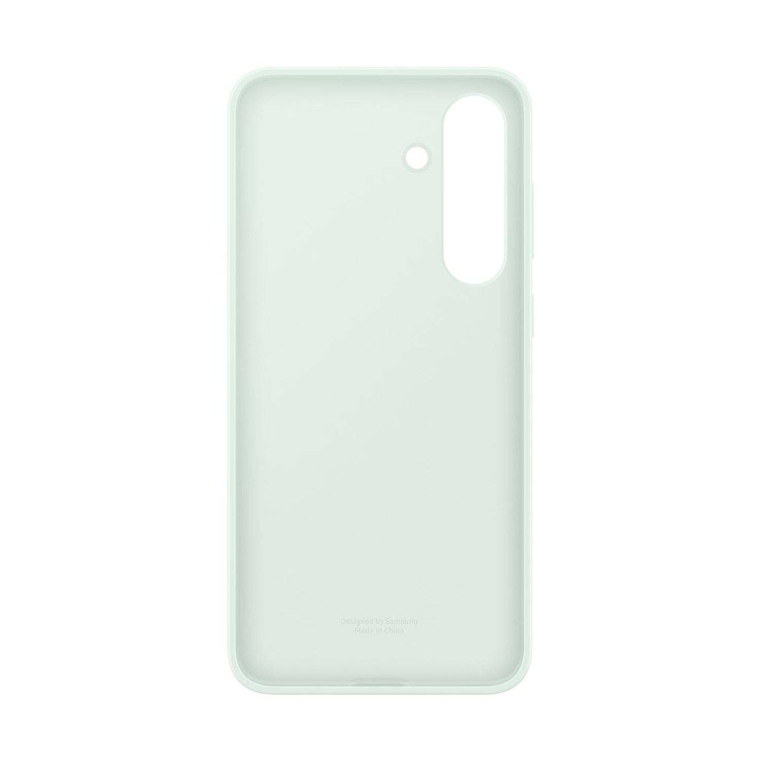 Custodia verde chiaro per telefono con ritaglio fotocamera e piccola apertura.