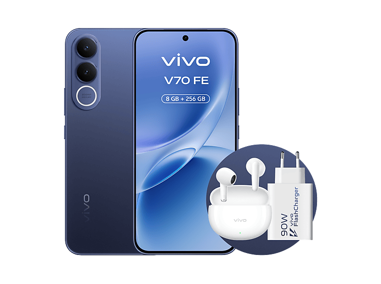 vivo Bundle V70 FE, Ocean Blue, 256GB, 8GB RAM, 6.83 AMOLED, Dimensity 7360-Turbo, 7000 mAh