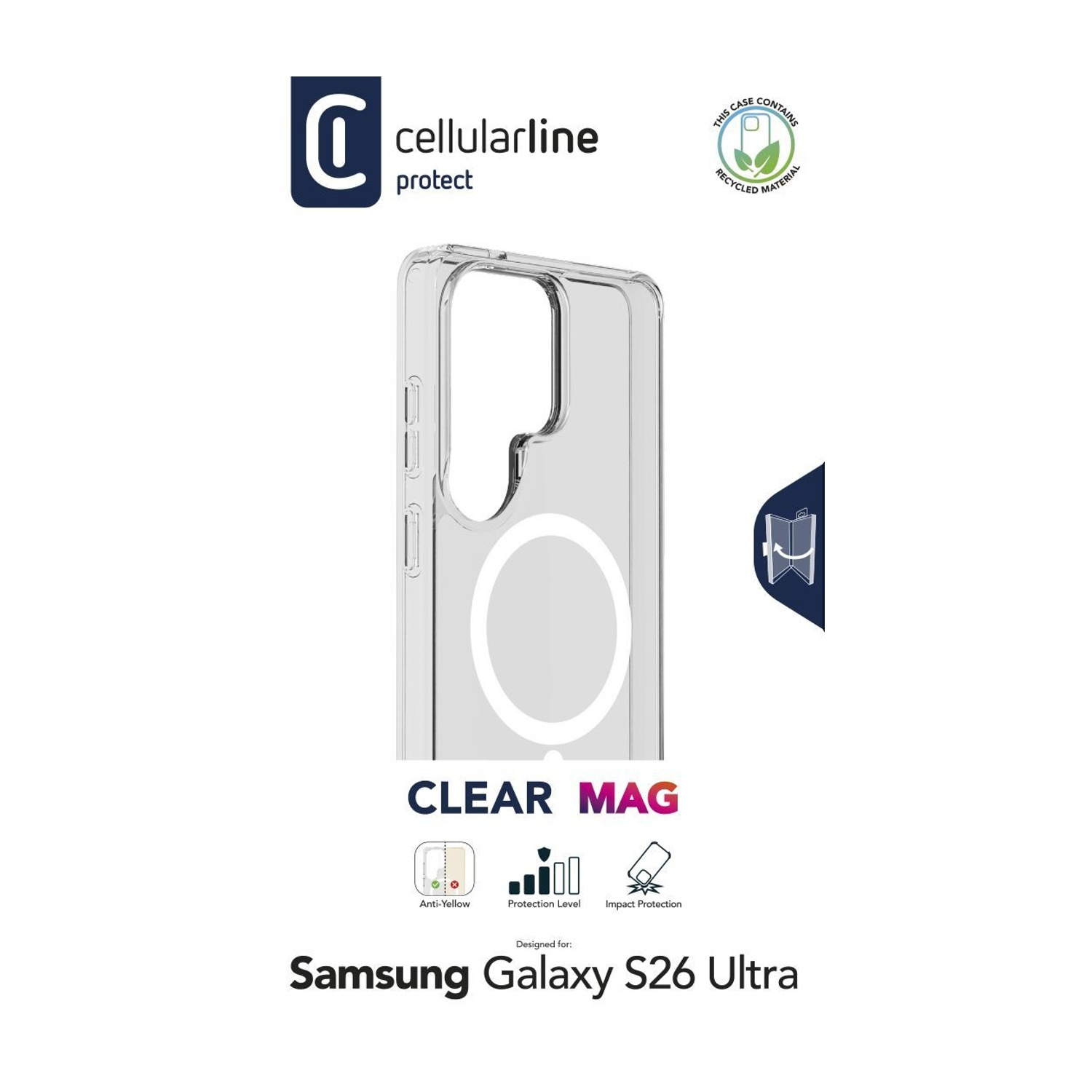 Custodia Mag trasparente per Samsung Galaxy S26 Ultra. Con materiale riciclato.