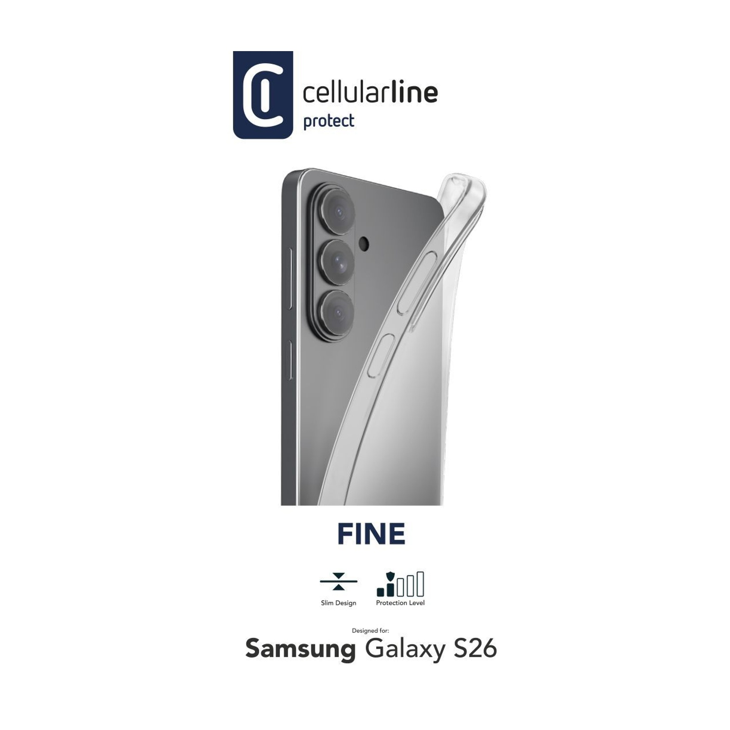 Custodia trasparente per Samsung Galaxy S26 di Cellularline.