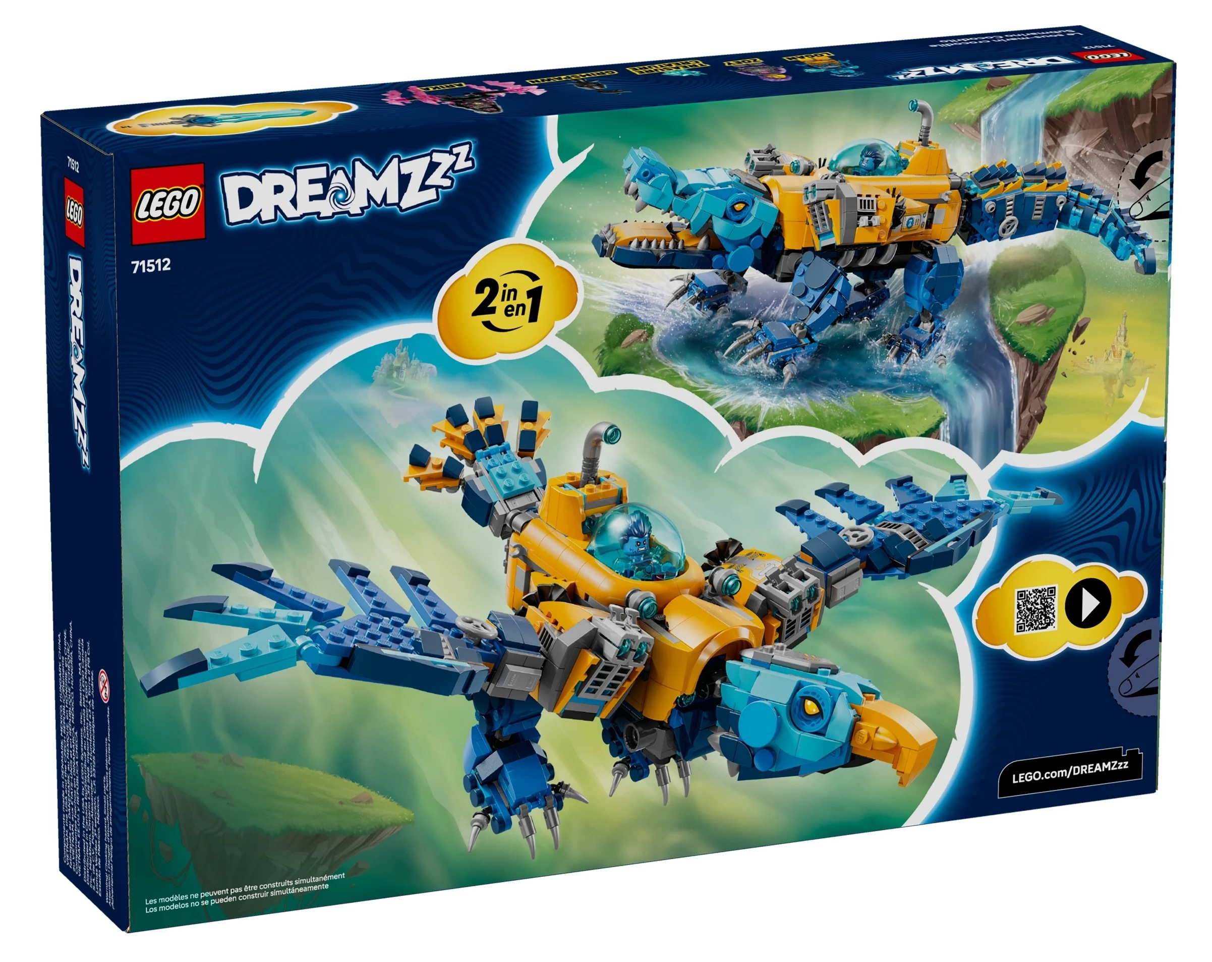 Zestaw Lego Dreamzzz 71512: Mech ptaka i mech krokodyla.