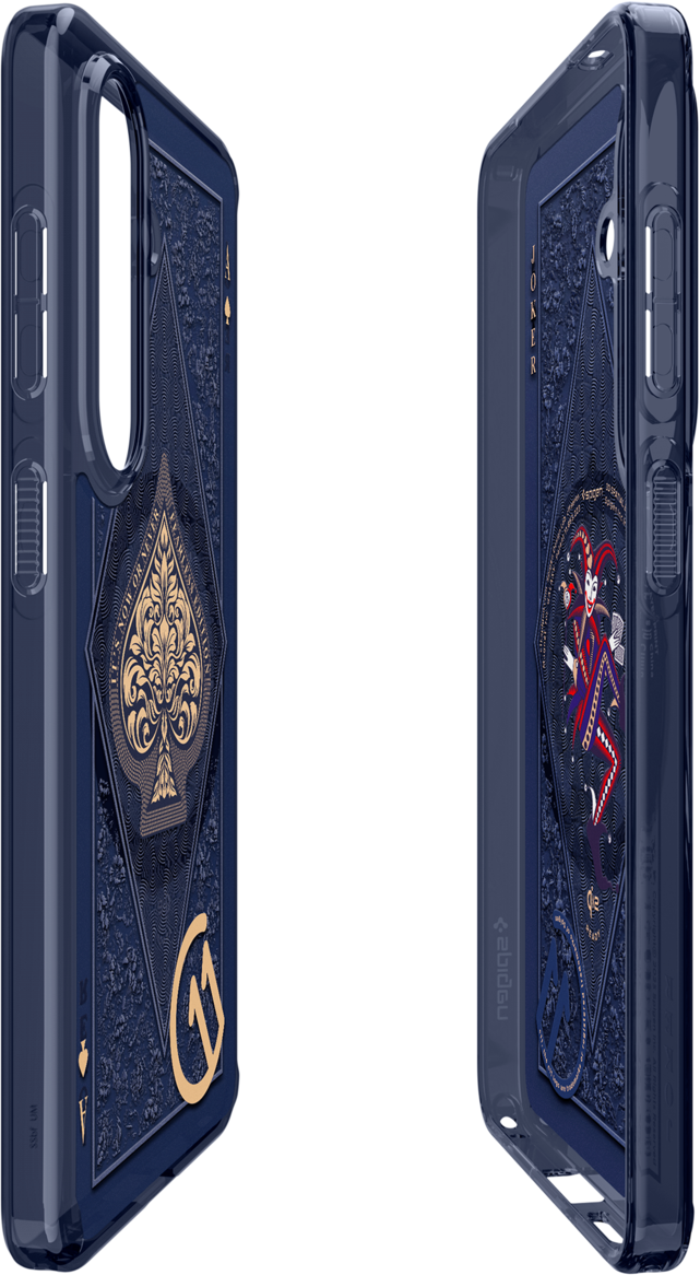 Coques de téléphone bleu foncé avec motifs de cartes à jouer : As et Joker.