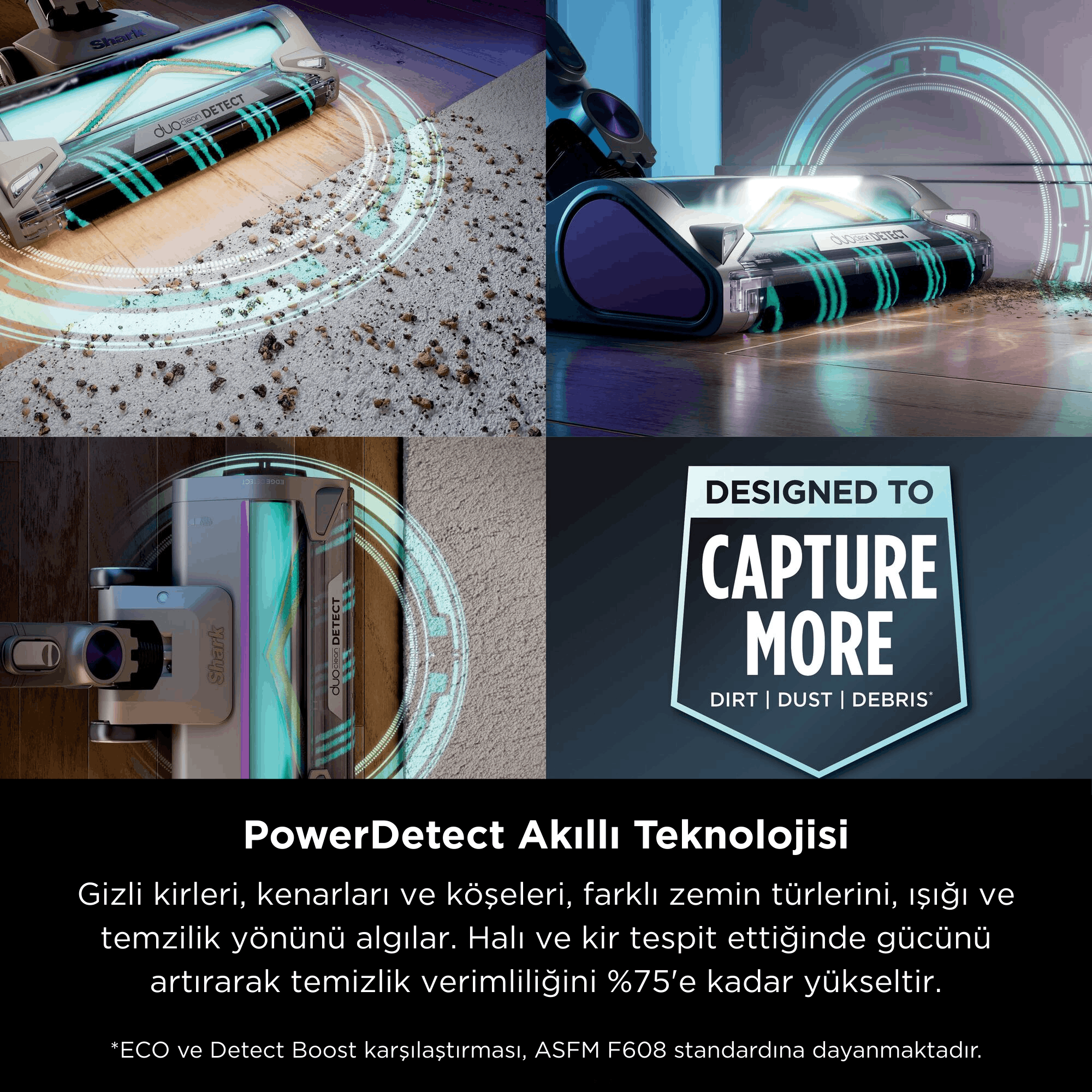 Teknoloji grafikleriyle kirleri emen merdaneli elektrikli süpürge başlığı.