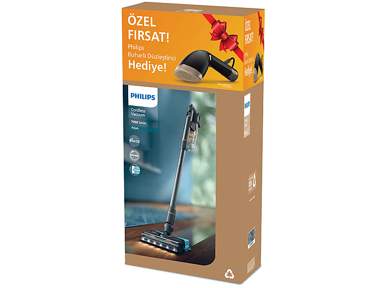 PHILIPS XC7057/01 Kablosuz Dikey Süpürge STH7060/80 Buharlı