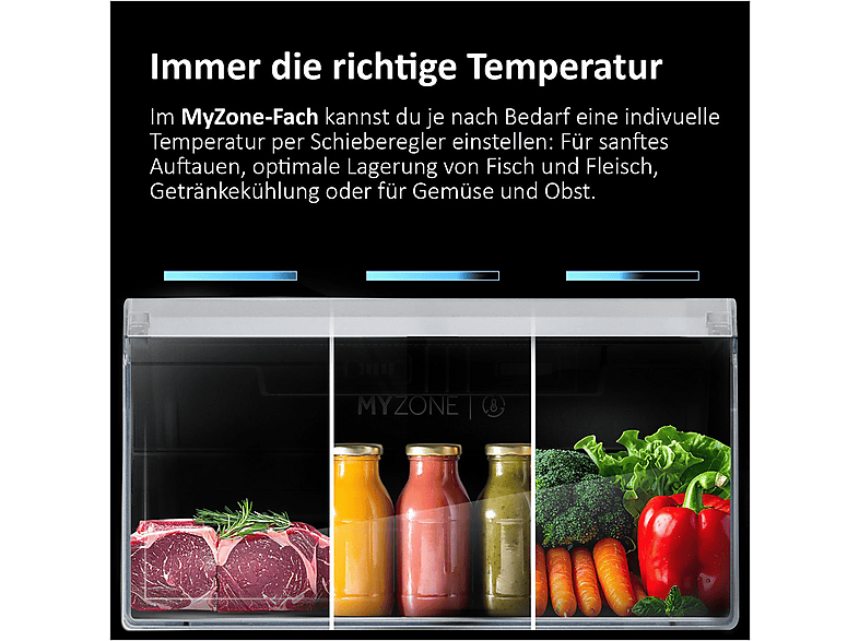 Haier HCR39F19ENPT Cube 90 3 French-Door Kühl- und Gefrierkombination (651 l, E, 1905 mm hoch, No Frost (verminderte Eisbildung), Slate Black) — Foto 4 von 5