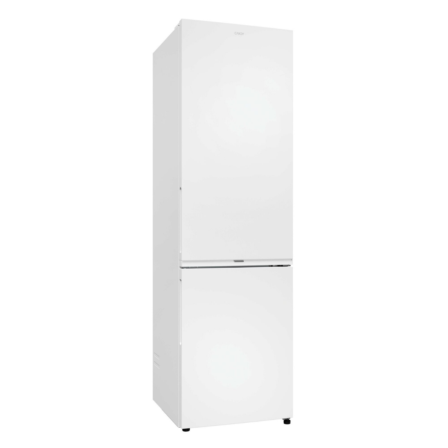 Refrigerador blanco con congelador superior, sobre fondo blanco.