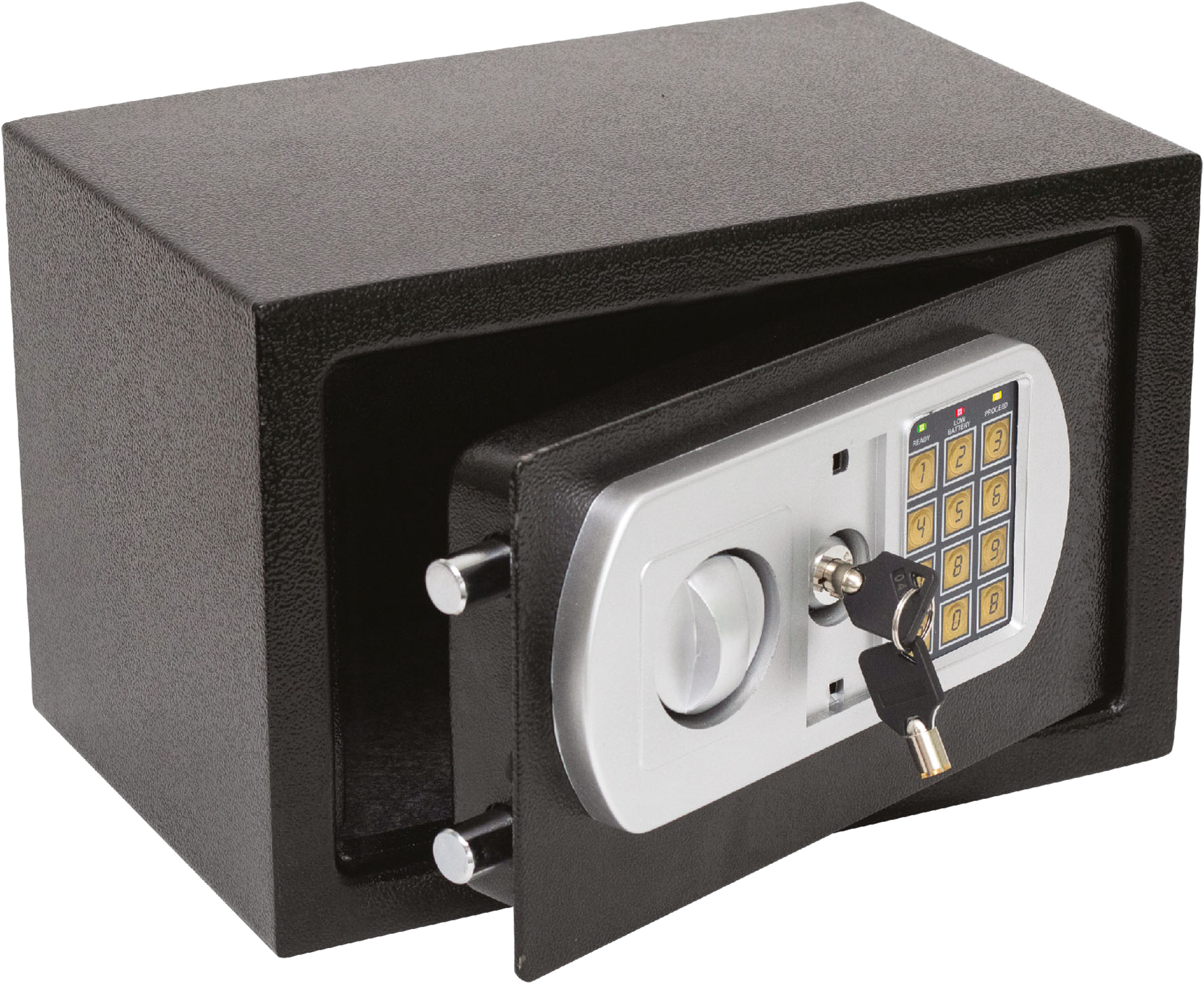 HOME Digitális bútorszéf, acél, 3-8 jegyű tetszőleges kód, puha textil betét, 2 kulccsal (SAFETREZOR)