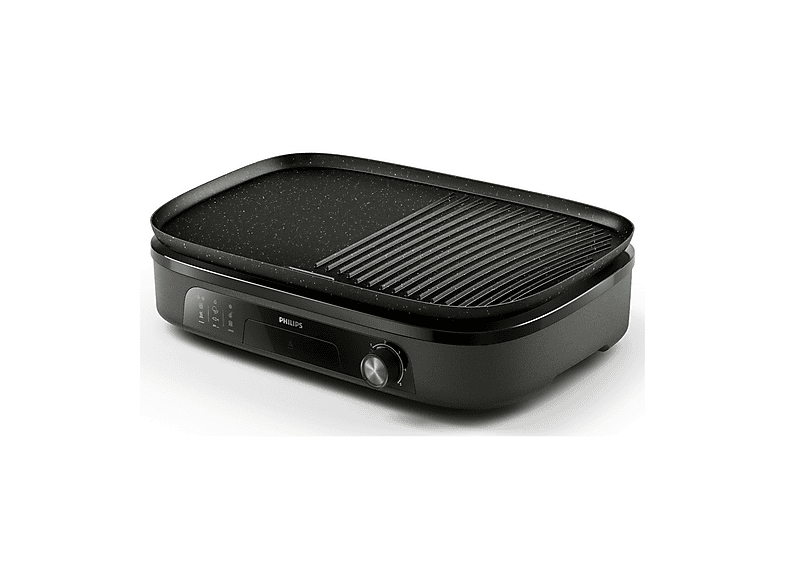 BISTECCHIERA PHILIPS Serie 3000 HD6210/90, Potenza 2400 W, altezza regolabile, Contenitore olio antiaderente, Piastre asportabili, Compatibile per lavastoviglie, Nero