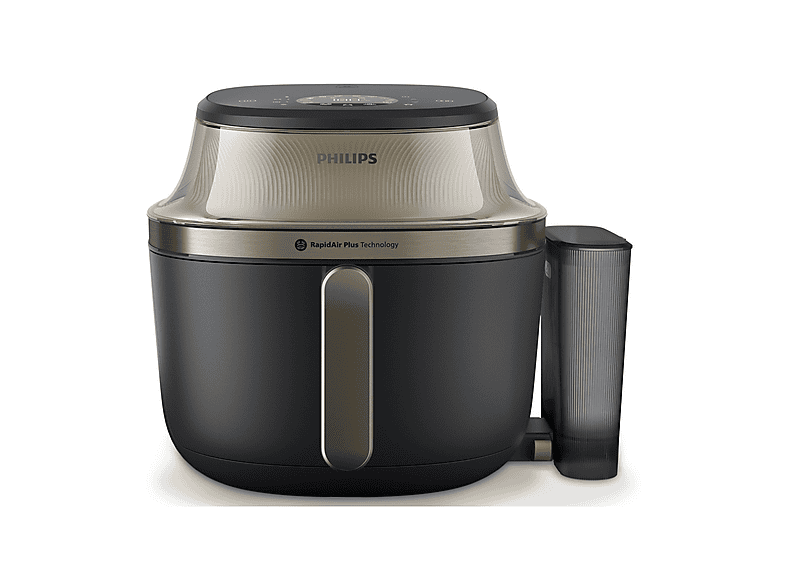 PHILIPS Airfryer Serie 5000 da 7.2L con vapore NA543/00 FRIGGITRICE AD ARIA, capacità 7,2 l, Max potenza 2000 W, 12 programmi, 40 °C a 200 °C, Nero/Champaigne