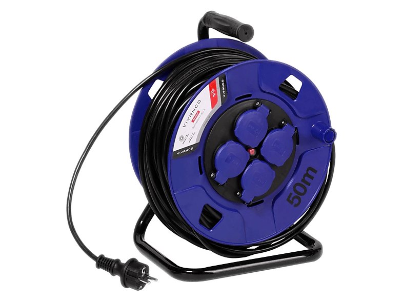 Przedłużacz zewnętrzny VIVANCO wielogniazdkowy 50m Czarno-niebieski