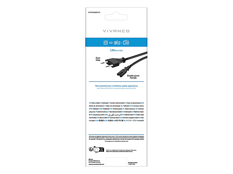Vivanco VVITPOWERIT12 1,25m Czarny – zdjęcie 2