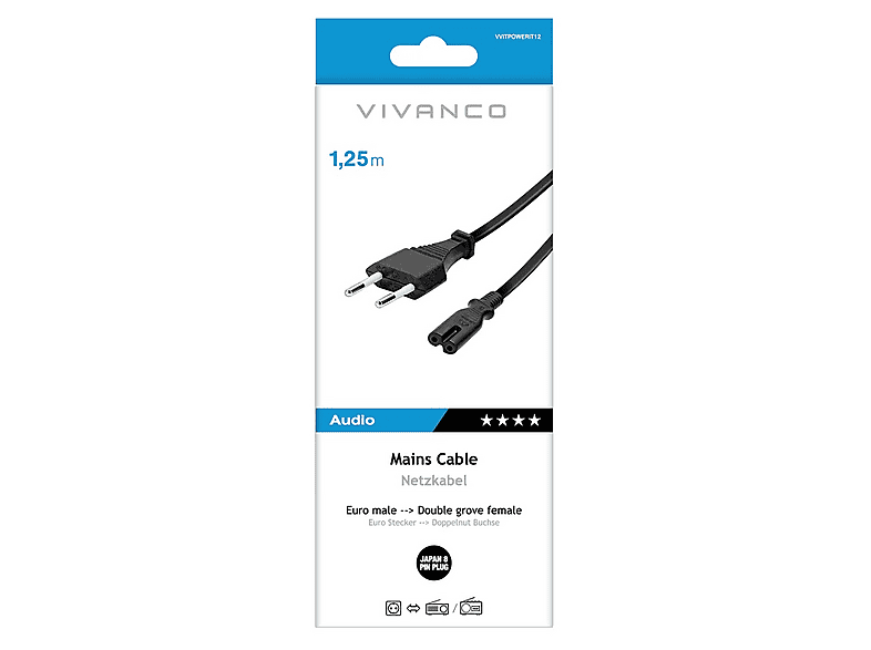 Vivanco VVITPOWERIT12 1,25m Czarny – zdjęcie 3