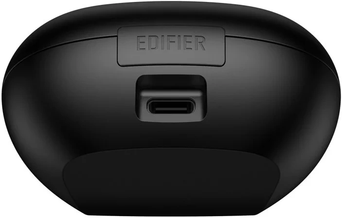 Fekete Edifier töltőtok alul USB-C porttal.