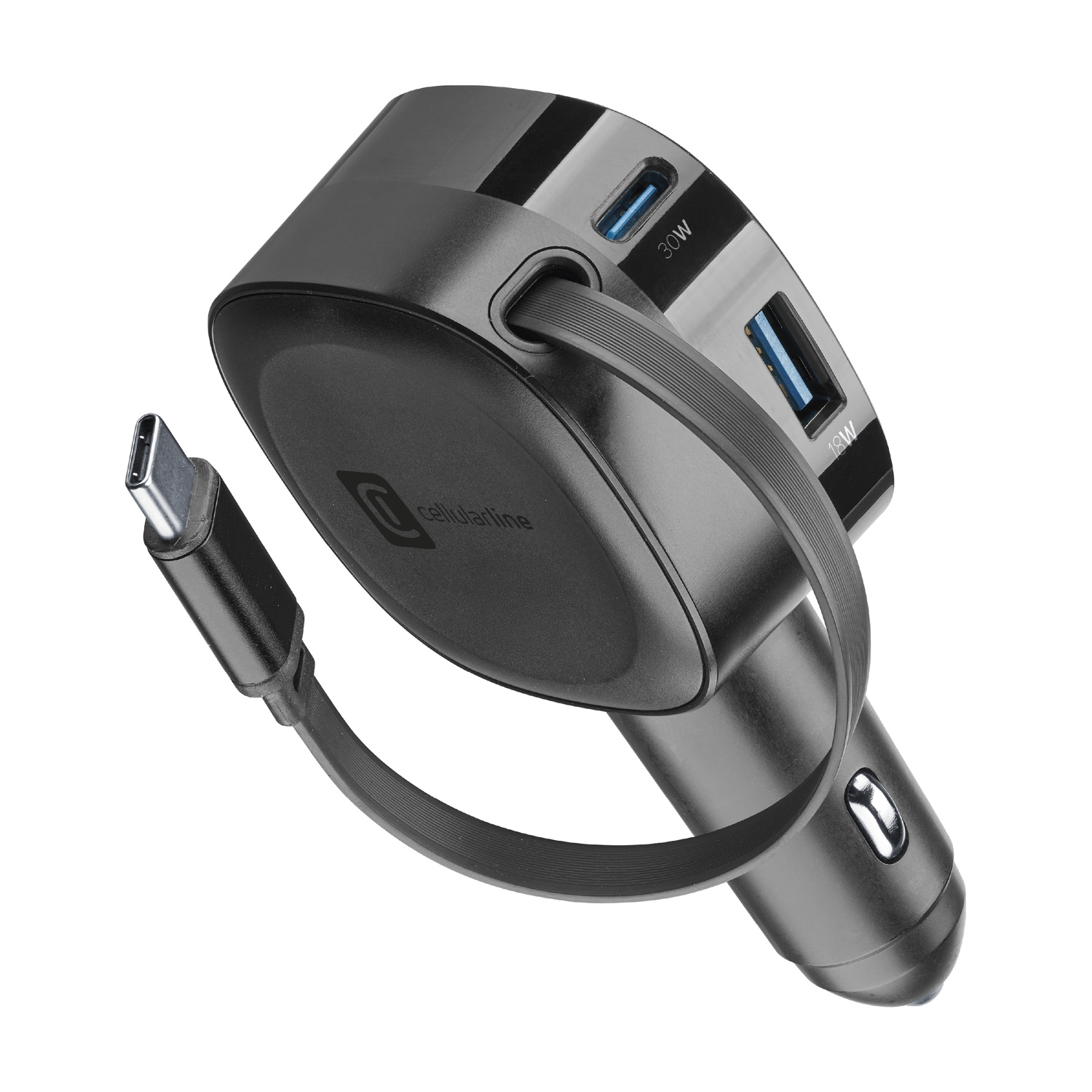 Caricabatteria Auto Cellularline Roller 60W Nero