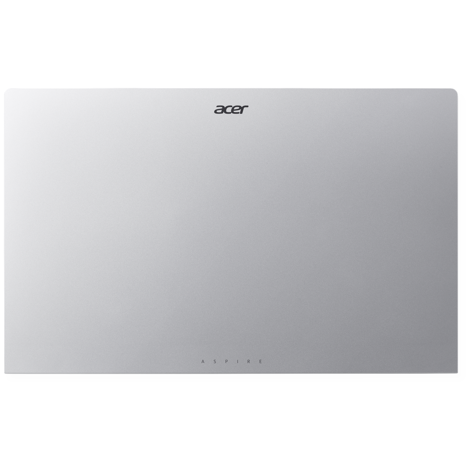 Zilveren laptop met Acer en Aspire logo's op de klep.