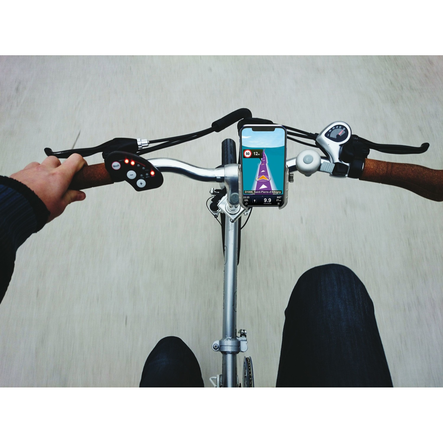 Guida della bicicletta regolabile in alluminio, clip per telefono, supporto per smartphone per biciclet | Leroy Merlin