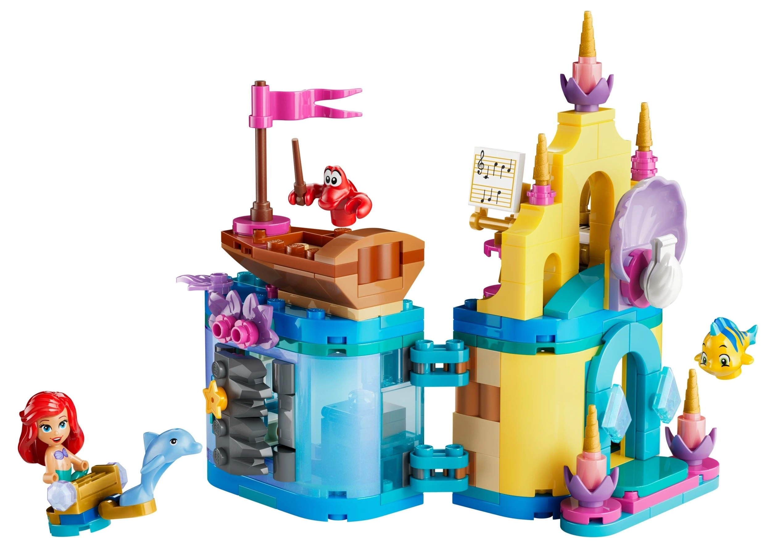 Ariel, Sebastian, Flounder i zestaw zamku z łodzią.