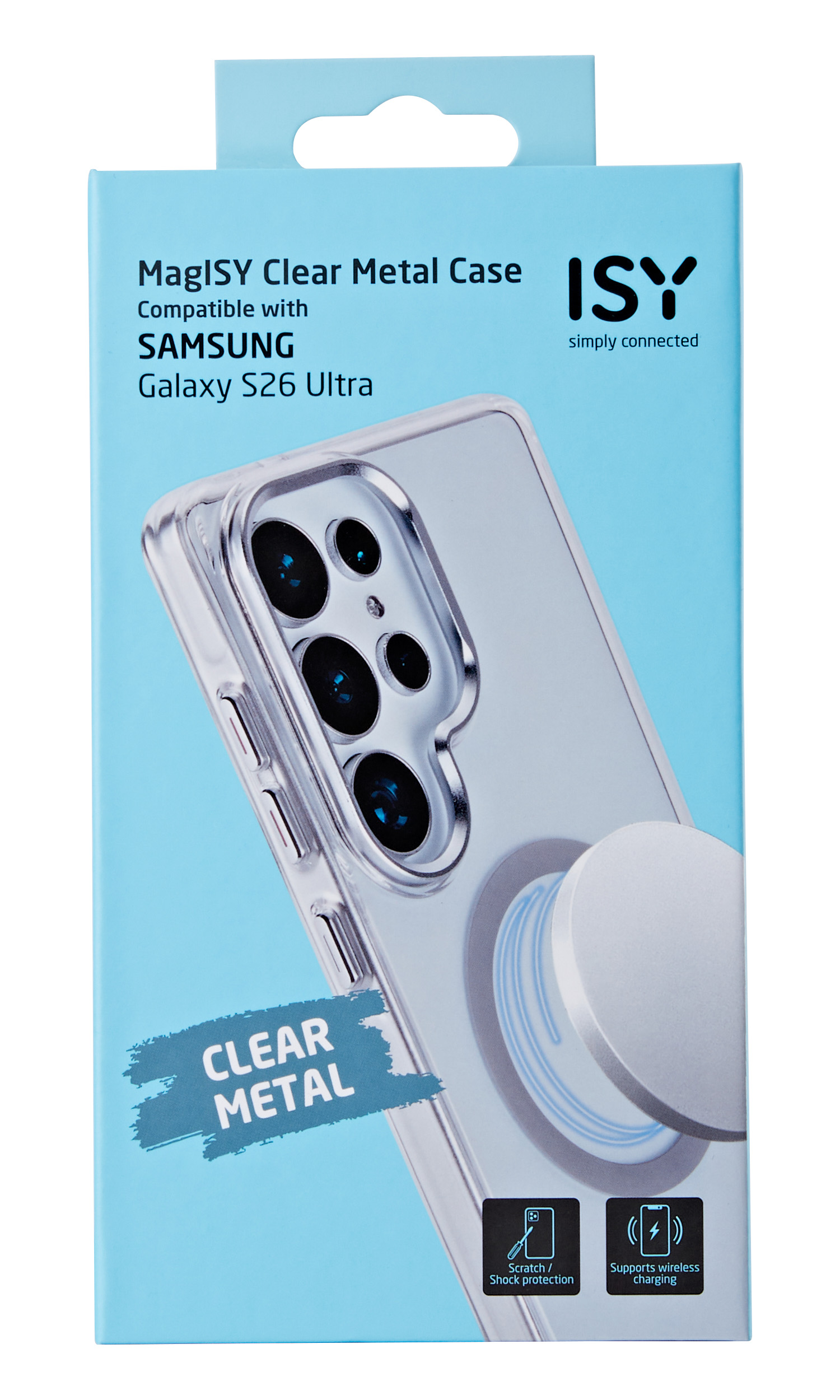 Eine durchsichtige Handyhülle für Samsung S26 Ultra mit Magnetring.