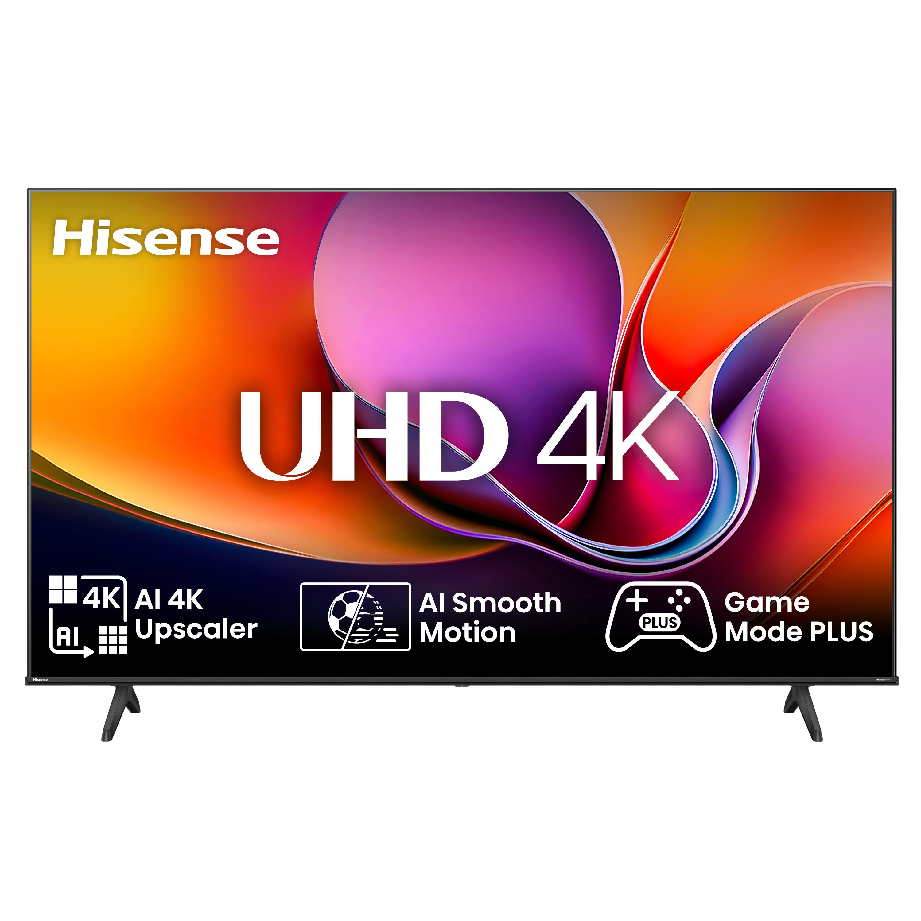 Hisense UHD 4K TV mit AI Upscaler, AI Smooth Motion und Game Mode PLUS.