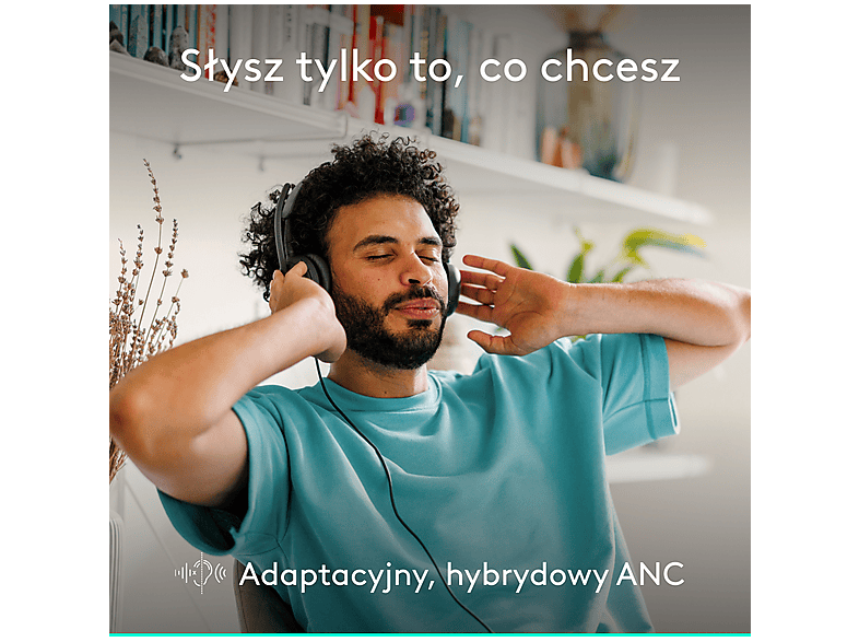 Słuchawki LOGITECH Zone Wired 2 Przewodowe, Nauszne, ANC Grafitowy – zdjęcie 2