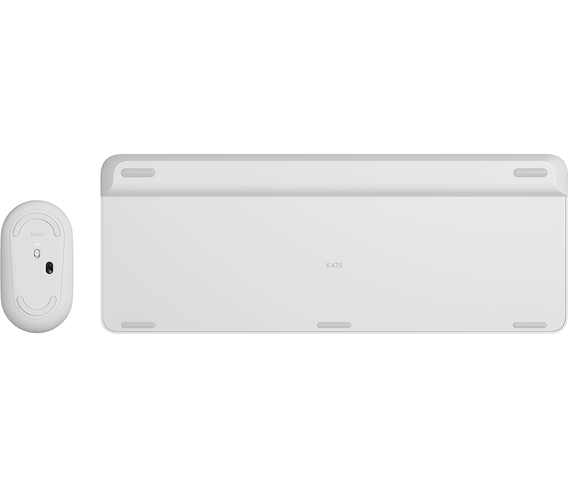 Biała mysz i klawiatura leżą obok siebie na czarnym tle.