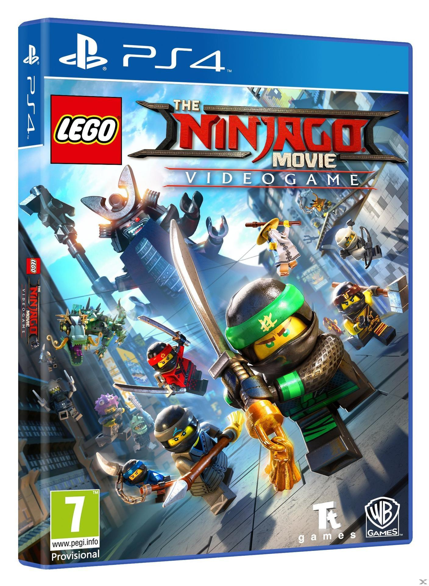 Okładka gry PS4 'The Lego Ninjago Movie Videogame' przedstawia postacie i smoka.