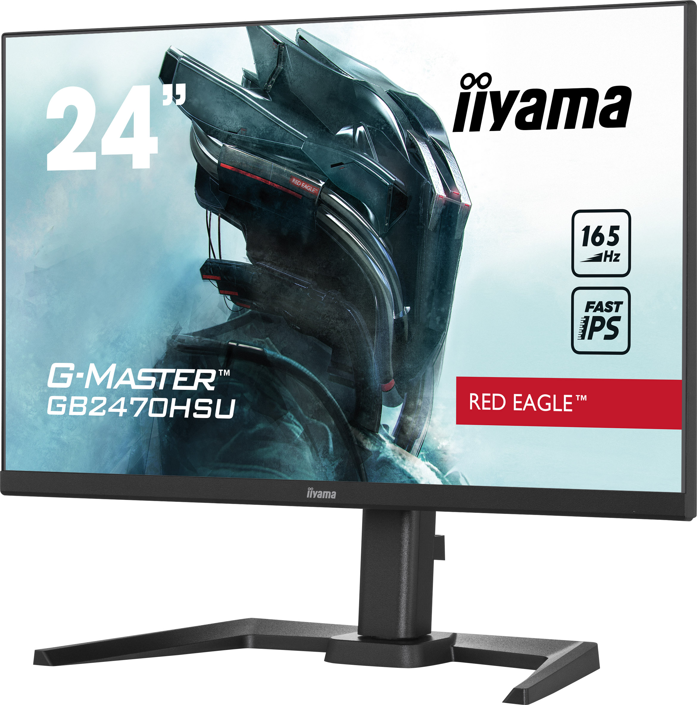 Monitor gamingowy 24 cale z designem Red Eagle i 165 Hz.