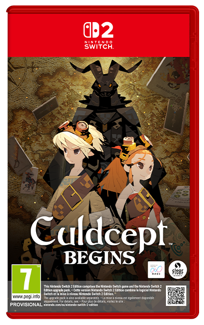 Portada del juego Culdcept Begins para Nintendo Switch con personajes y un demonio.