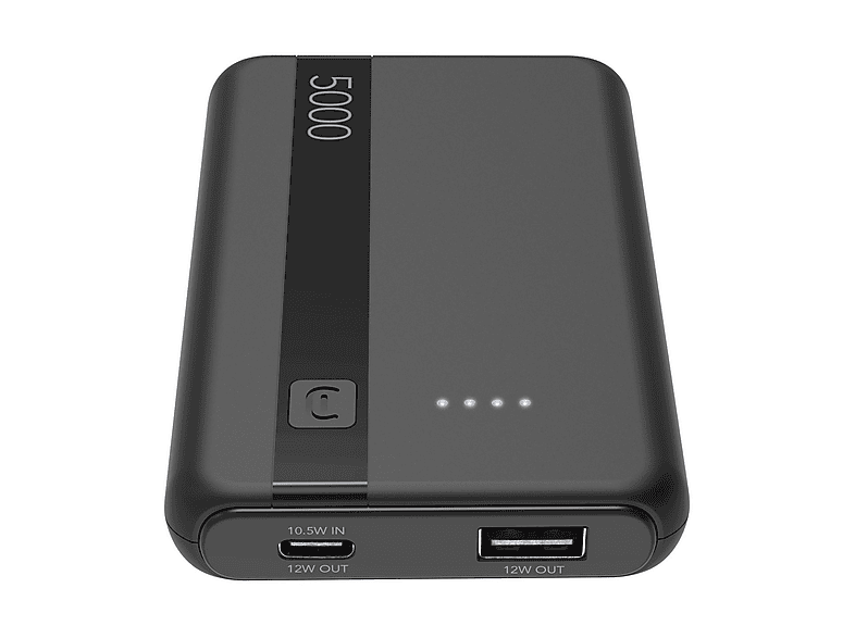 POWER BANK CELLULARLINE Batteria portatile 5000 mAh, Nero