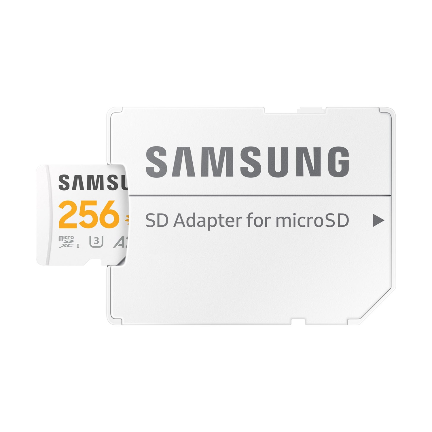 Scheda Samsung 256GB MicroSDXC con adattatore SD.