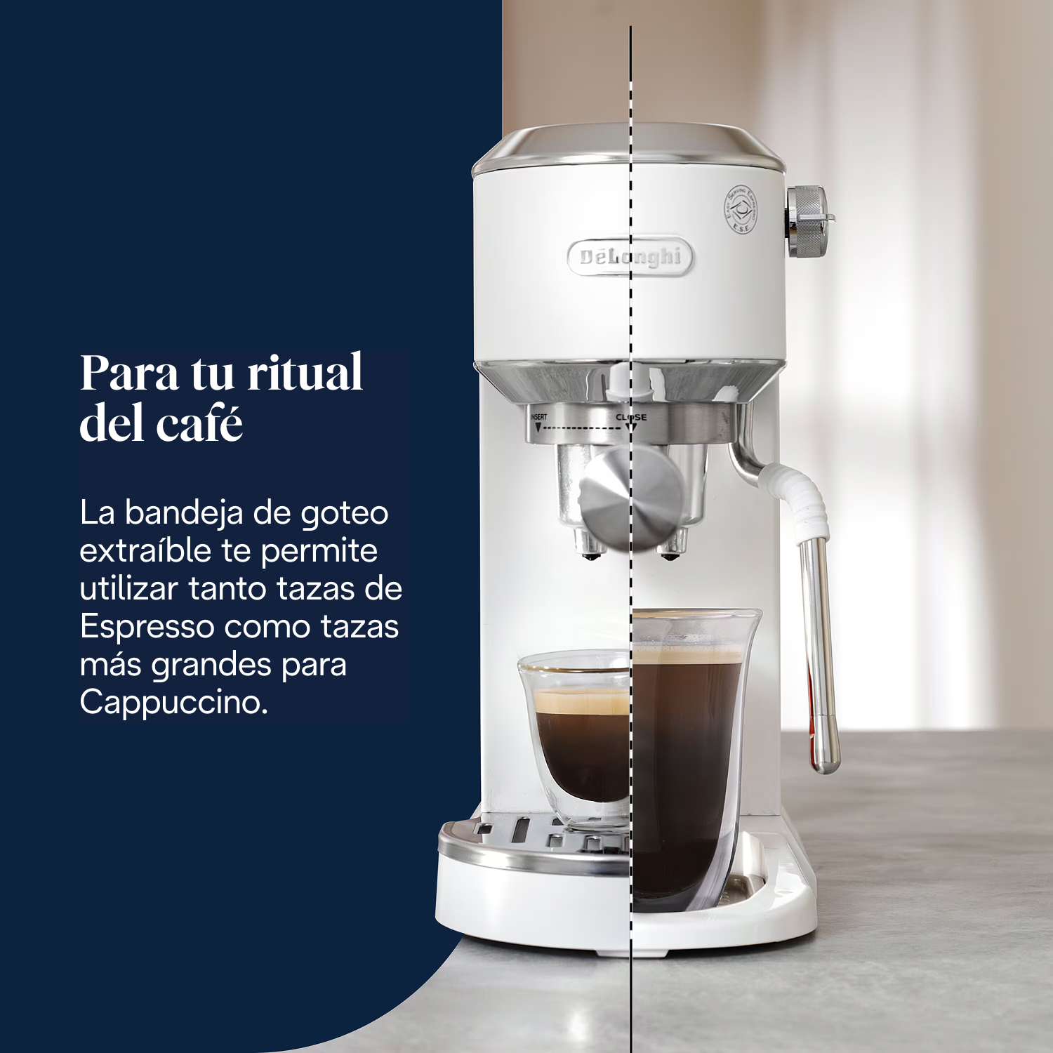 Tu obra maestra compacta. Dedica Duo se adapta a cualquier espacio. Su acabado metálico premium añade un toque de elegancia a tu cocina.