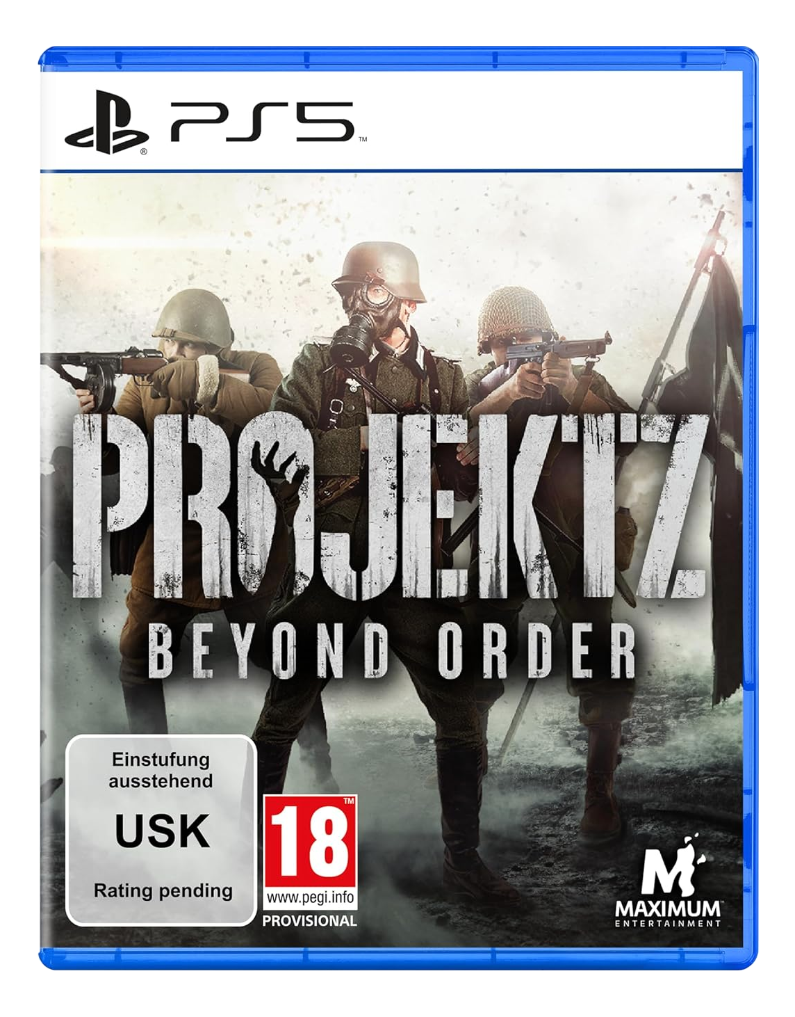 Copertina gioco PS5: Soldati con armi, "ProjeKtz Beyond Order".