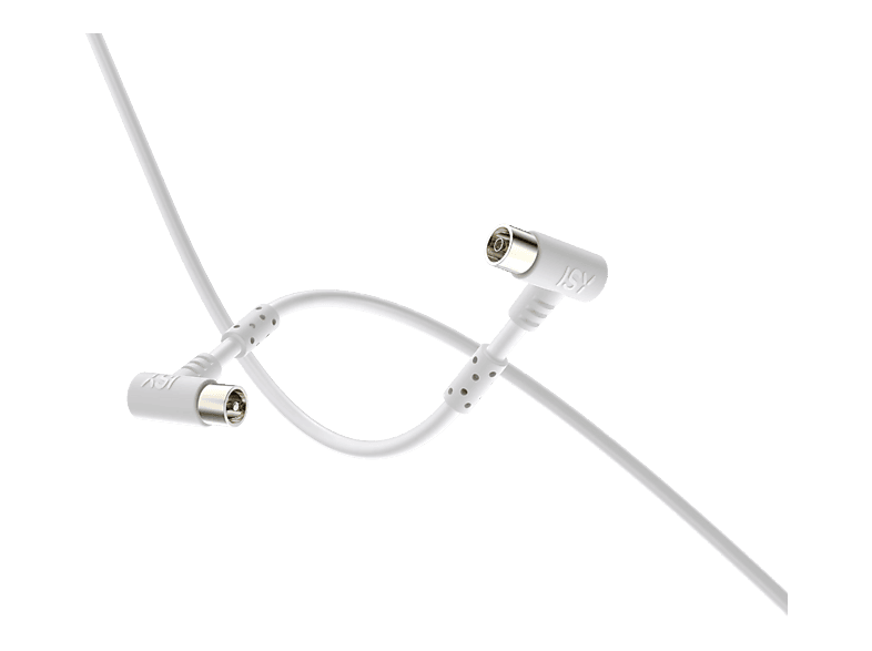 Cable de antena - ISY ISA-9028, Coaxial (male) (female), 5 m, Diámetro 5.2 mm, 100DB, Blanco