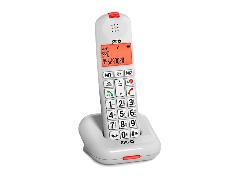 Teléfono - SPC Comfort Kairo, Análogo, 6 Niveles de Volumen, Manos Libres, Botones Grandes, Blanco